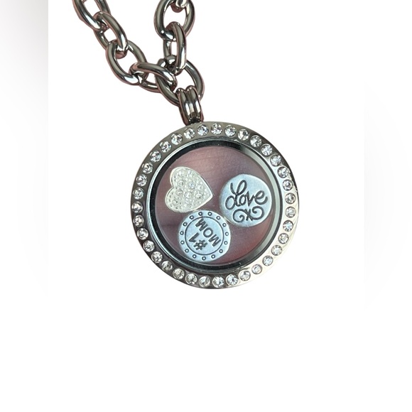 Silverworks CZ Floating Charm Locket Charm bracelet for Mom 7.5” - Picture 5 of 7